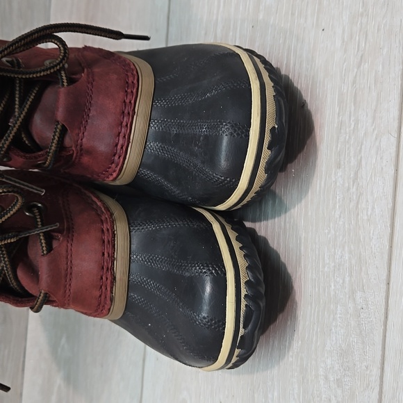 Sorel Wome Slimpack Rain Leather Duck Rubber Boots Lace-Up Waterproof Shoes Sz 6 - Picture 4 of 13